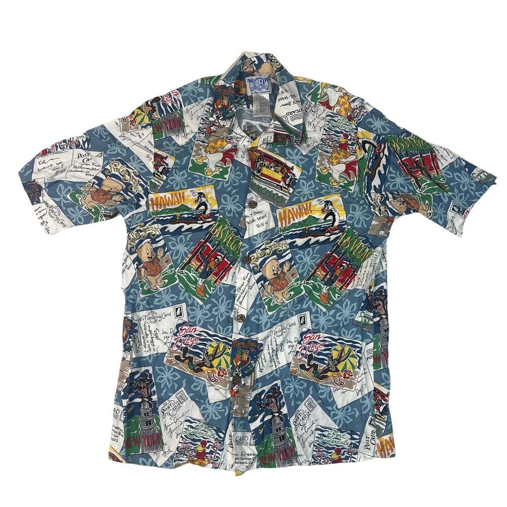 Vtg Rare Reyn Spooner Warner Brothers Looney Tunes Hawaiian Shirt Size Medium